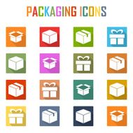 packaging flat icon with long shadow