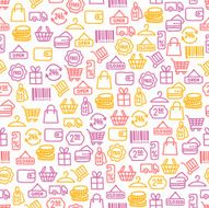 Seamless pattern with shopping elements N2