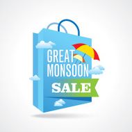 Monsoon offer and sale banner or poster