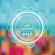 summer sale symbol on blurred background