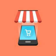 Smartphone shopping concept Isometric design