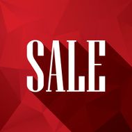 Sale discounts poster or flyer white text on red low