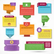 Set of vector web elements Labels tags banners