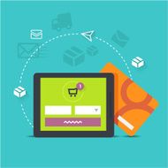 paying by card online on tablet