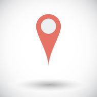 Map pointer single flat icon N17