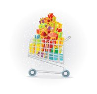 Shopping trolley full of gifts N3