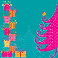 Retro colorful Christmas Card