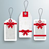 3 Price Sticker Red Ribbons