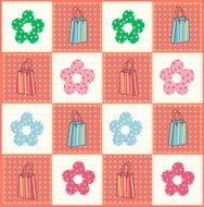 Bags and flowers pattern