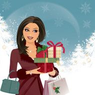 Christmas Girl with Presents