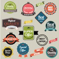 Set of vector stickers and ribbons N2