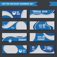 Discount banners blue set