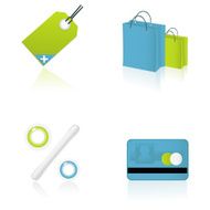 shopping icons set N14