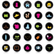 Black Colorful Shopping Icons