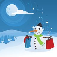 Christmas Shopping Snowman