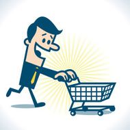 Man with shopping cart