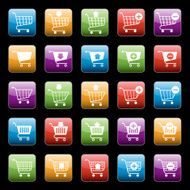 Shopping cart buttons set