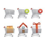Shopping cart icon set N3