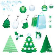 Christmas elements - green