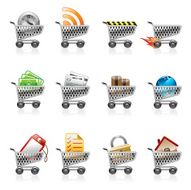 Shopping cart icon set N4