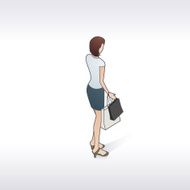 Woman With Shopping Bags Illustration