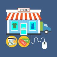 Web store Online shop concept Flat design stylish