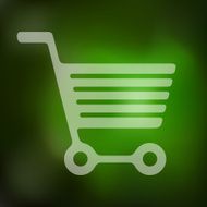 trolley icon on blurred background
