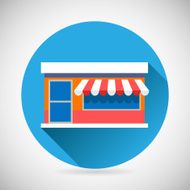 Marketing Commerce Trade Symbol Shop Icon Greeting Card flat vector
