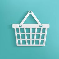 Basket symbol on blue background clean vector