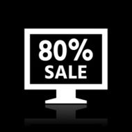 Computer Monitor icon on a black background - WhiteSeries N94