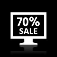 Computer Monitor icon on a black background - WhiteSeries N95