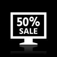 Computer Monitor icon on a black background - WhiteSeries N96