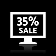Computer Monitor icon on a black background - WhiteSeries N97