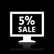 Computer Monitor icon on a black background - WhiteSeries N98