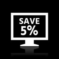 Computer Monitor icon on a black background - WhiteSeries N103