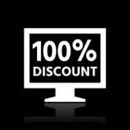 Computer Monitor icon on a black background - WhiteSeries N104