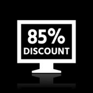 Computer Monitor icon on a black background - WhiteSeries N105
