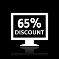Computer Monitor icon on a black background - WhiteSeries N106