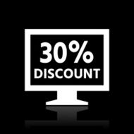 Computer Monitor icon on a black background - WhiteSeries N107