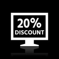 Computer Monitor icon on a black background - WhiteSeries N108