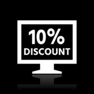 Computer Monitor icon on a black background - WhiteSeries N109