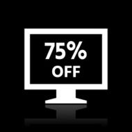 Computer Monitor icon on a black background - WhiteSeries N110