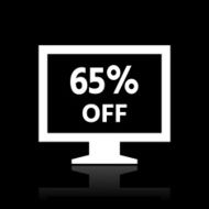 Computer Monitor icon on a black background - WhiteSeries N111