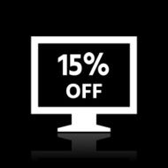 Computer Monitor icon on a black background - WhiteSeries N114