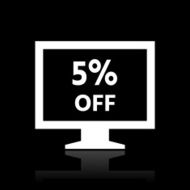 Computer Monitor icon on a black background - WhiteSeries N115