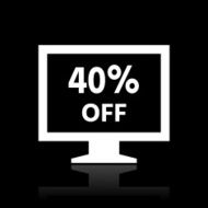 Computer Monitor icon on a black background - WhiteSeries N118