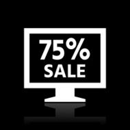 Computer Monitor icon on a black background - WhiteSeries N120