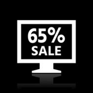 Computer Monitor icon on a black background - WhiteSeries N121
