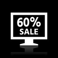 Computer Monitor icon on a black background - WhiteSeries N122