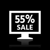 Computer Monitor icon on a black background - WhiteSeries N123